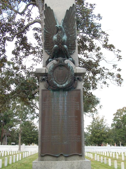 Union Army of Massachusetts Memorial at the National Federal Cemetery across Florida Blvd (Site of the first Union Burials after the battle)